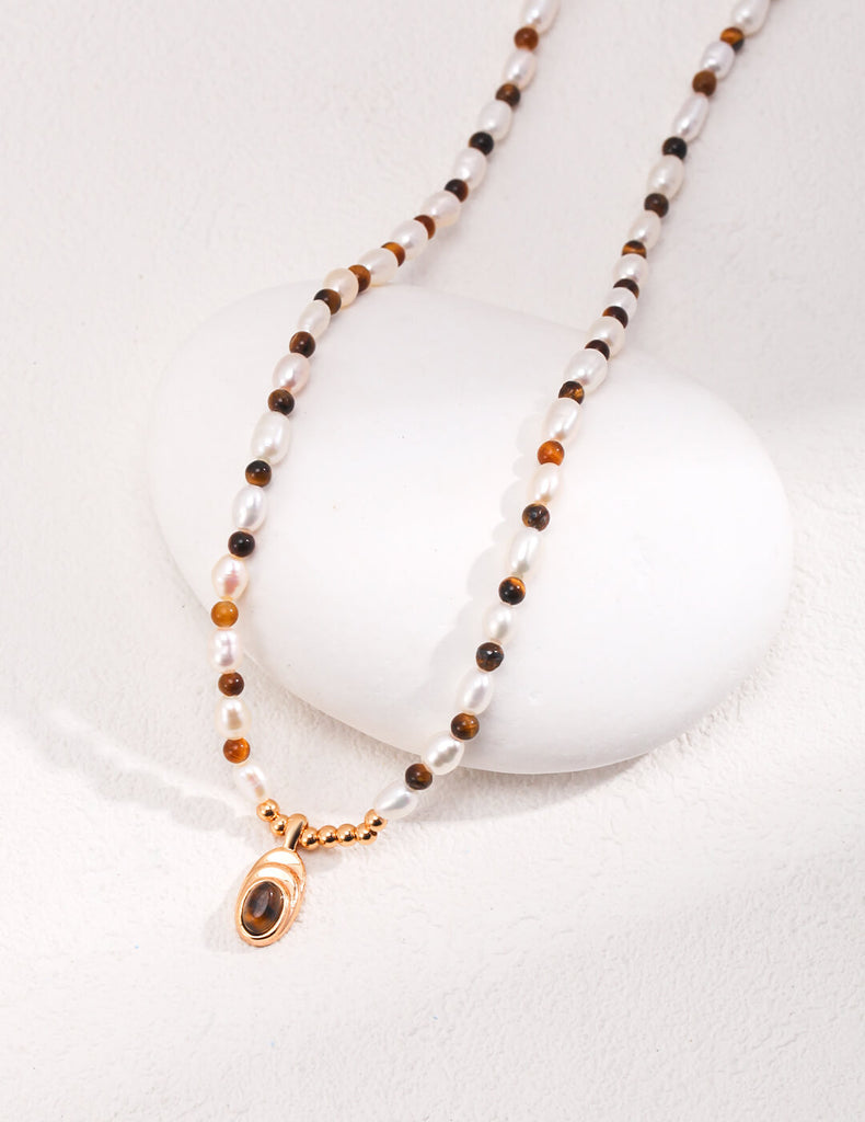 West Asian Ethnic Style Tiger Eye Stone Necklace