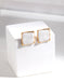 Minimalist Milky White Glaze Square Earrings